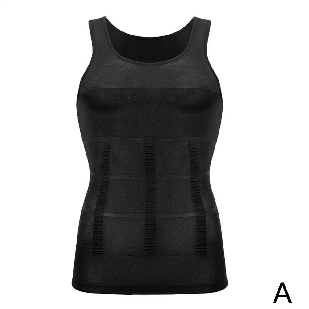 Men's Slimming Tight Skinny Elastic Body Shapewear Abdominal Tightening No Sleeves Breathable Vest Fitness Sport Shaping Shirt