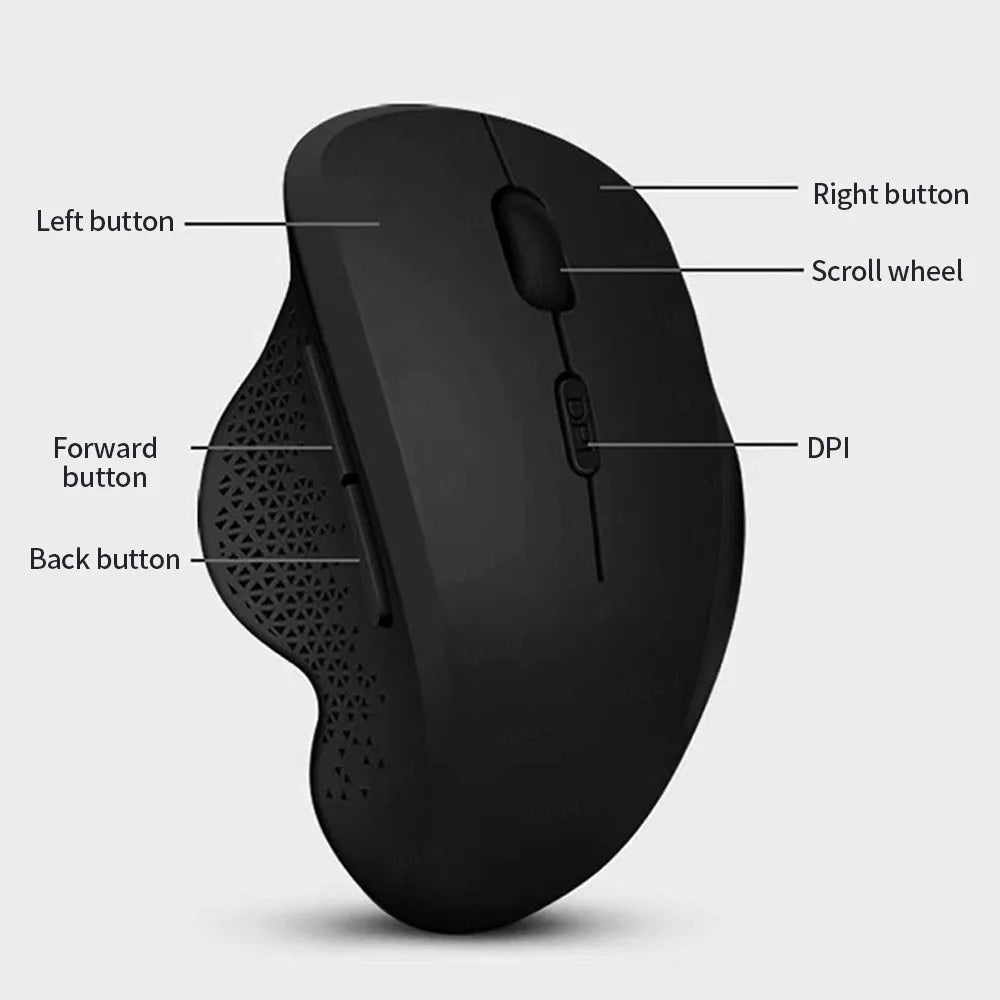 VUUV Ergonomic Wireless Bluetooth Mouse for Computer Laptop Macbook 1600DPI Dual Mode Rechargeable Mouse for IOS Android Tablet