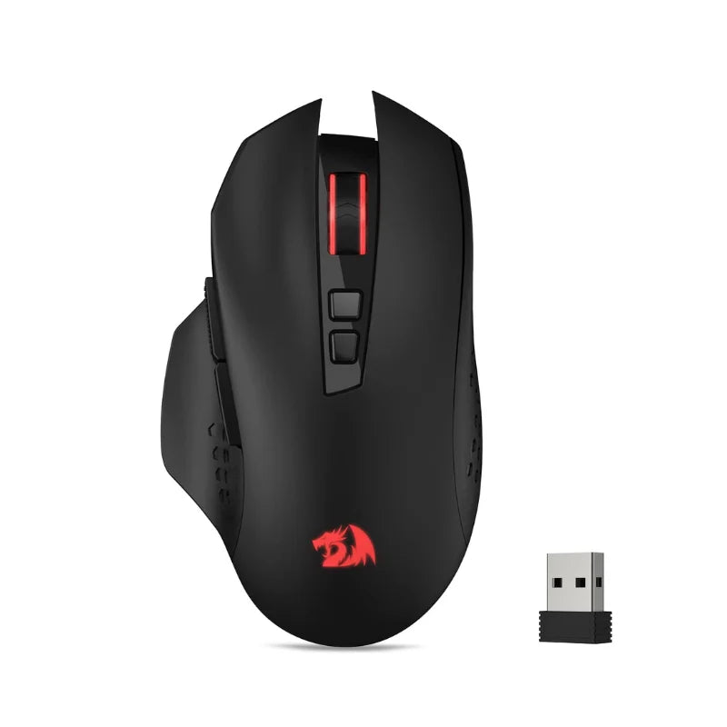 Redragon M656 Gainer Wireless Gaming Mouse, 4000 DPI 2.4Ghz Wireless Gamer Mouse w/ 5 DPI Levels, 7 Macro Buttons, Red LED Backl