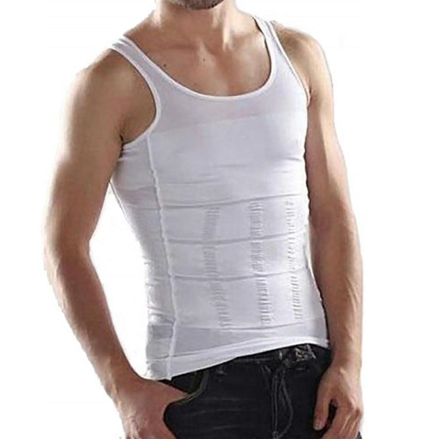 Men's Slimming Tight Skinny Elastic Body Shapewear Abdominal Tightening No Sleeves Breathable Vest Fitness Sport Shaping Shirt