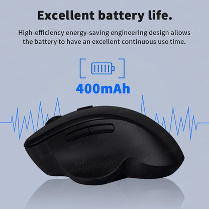 VUUV Ergonomic Wireless Bluetooth Mouse for Computer Laptop Macbook 1600DPI Dual Mode Rechargeable Mouse for IOS Android Tablet