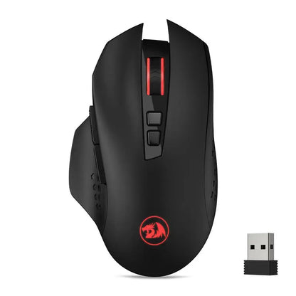 Redragon M656 Gainer Wireless Gaming Mouse, 4000 DPI 2.4Ghz Wireless Gamer Mouse w/ 5 DPI Levels, 7 Macro Buttons, Red LED Backl